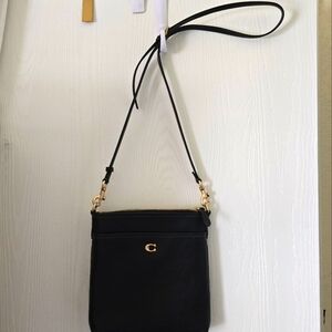 NWOT Coach Black Leather Crossbody Bag